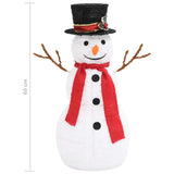 Figura Natalizia Pupazzo di Neve a LED Tessuto Pregiato 60 cm