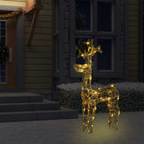 Renne e Slitta Decorazione Natale 90 LED 60x16x100 cm Acrilico