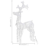 Renne e Slitta Decorazione Natale 90 LED 60x16x100 cm Acrilico