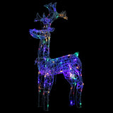 Renne e Slitta Decorazione Natale 90 LED 60x16x100 cm Acrilico