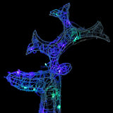 Renne e Slitta Decorazione Natale 90 LED 60x16x100 cm Acrilico