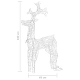 Renne e Slitta Decorazione Natale 90 LED 60x16x100 cm Acrilico