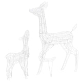 Famiglia di Renne di Natale 160 LED Bianco Freddo in Acrilico