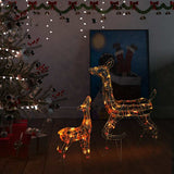 Famiglia di Renne di Natale 160 LED Colorati in Acrilico