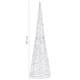 Piramide Decorativa Cono di Luce LED Acrilico Blu 90 cm