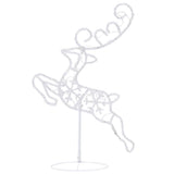 Decorazione Slitta Renne in Acrilico 260x21x87cm Bianco Caldo