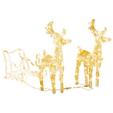 Decorazione Natalizia Renne e Slitta 160 LED 130 cm in Acrilico