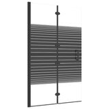 Pannello Doccia Pieghevole in ESG 80x140 cm Nero