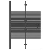 Pannello Doccia Pieghevole in ESG 80x140 cm Nero