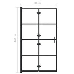 Pannello Doccia Pieghevole in ESG 80x140 cm Nero