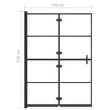 Pannello Doccia Pieghevole in ESG 100x140 cm Nero