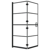Pannello Doccia Pieghevole in ESG 120x140 cm Nero