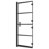 Pannello Doccia Pieghevole in ESG 120x140 cm Nero