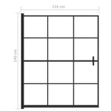 Pannello per Box Doccia in ESG 116x140 cm Nero