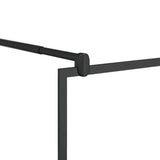 Parete per Doccia Walk-in Vetro Trasparente ESG 90x195 cm Nera