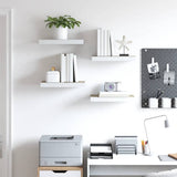 Scaffali a Parete 4 pz Rovere e Bianco 40x23,5x3,8 cm in MDF