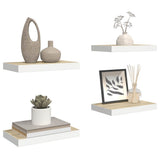 Scaffali a Parete 4 pz Rovere e Bianco 40x23,5x3,8 cm in MDF