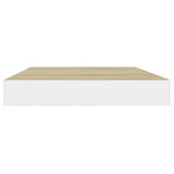Scaffale a Parete Rovere e Bianco 50x23x3,8 cm in MDF