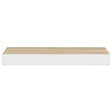 Scaffale a Parete Rovere e Bianco 50x23x3,8 cm in MDF