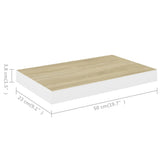 Scaffale a Parete Rovere e Bianco 50x23x3,8 cm in MDF