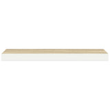 Scaffale a Parete Rovere e Bianco 120x23,5x3,8 cm in MDF