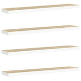 Scaffali a Parete 4 pz Rovere e Bianco 120x23,5x3,8 cm in MDF