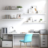 Scaffali a Parete 4 pz Rovere e Bianco 120x23,5x3,8 cm in MDF