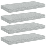 Scaffali a Parete 4 pz Grigio Cemento 50x23x3,8 cm in MDF