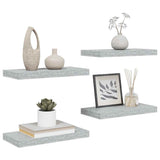 Scaffali a Parete 4 pz Grigio Cemento 50x23x3,8 cm in MDF