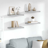 Scaffali a Parete 4 pz Grigio Cemento 50x23x3,8 cm in MDF