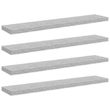 Scaffali a Parete 4 pz Grigio Cemento 120x23,5x3,8 cm in MDF
