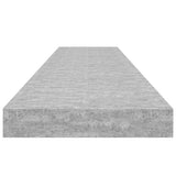 Scaffali a Parete 4 pz Grigio Cemento 120x23,5x3,8 cm in MDF