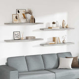 Scaffali a Parete 4 pz Grigio Cemento 120x23,5x3,8 cm in MDF