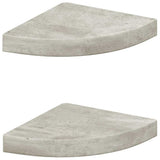 Mensole Angolari 2pz Grigio Cemento 25x25x3,8 cm in MDF