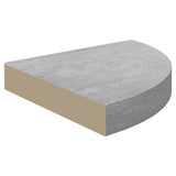 Mensole Angolari 2pz Grigio Cemento 25x25x3,8 cm in MDF