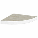 Mensole Angolari 2pz Rovere e Bianco 35x35x3,8 cm in MDF