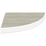 Mensole Angolari 2pz Rovere e Bianco 35x35x3,8 cm in MDF