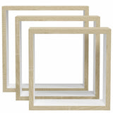Mensole a Cubo da Parete 3 pz Bianco Rovere Sonoma