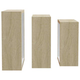 Mensole a Cubo da Parete 3 pz Bianco Rovere Sonoma