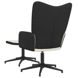 Poltrona Relax con Poggiapiedi Bianco Crema in Velluto e PVC
