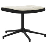 Poltrona Relax con Poggiapiedi Bianco Crema in Velluto e PVC