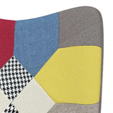 Poltrona Relax con Poggiapiedi in Tessuto Patchwork