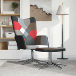 Sedia Relax con Sgabello in Tessuto Patchwork