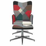 Sedia Relax con Sgabello in Tessuto Patchwork
