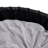 Lettino per Cani Nero e Grigio 99x89x21 cm Peluche e Similpelle