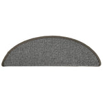Tappetini per scale 15 pz 56x17x3 cm Grigio Semicircolari