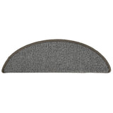 Tappetini per scale 15 pz 56x17x3 cm Grigio Semicircolari