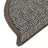 Tappetini per scale 15 pz 56x17x3 cm Grigio Semicircolari