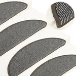 Tappetini per scale 15 pz 56x17x3 cm Grigio Semicircolari