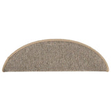 Tappetini per scale 15 pz 56x17x3 cm Marrone Semicircolari